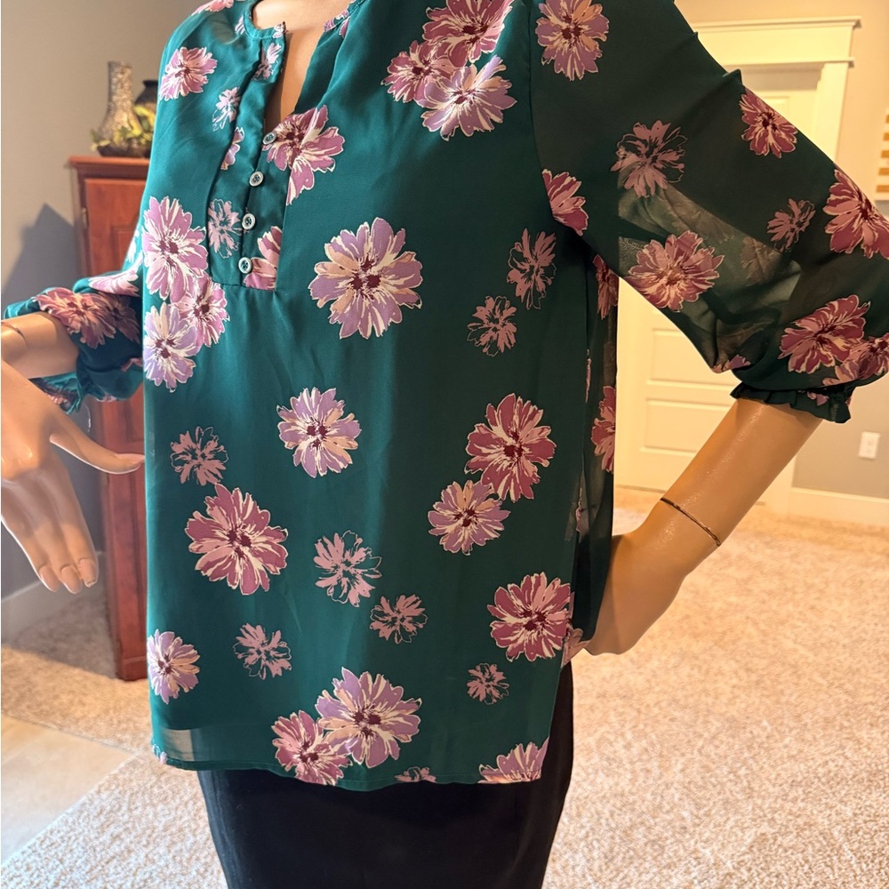 Floral Green Women's Top